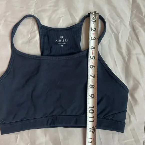 Athleta Navy, Ribbed, Razor Back, Unpadded, Sports Bra- M - Picture 8 of 8